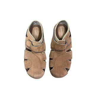 Relativity Womens Leather Suede Slip on Sandals Size 8 Brown Neutral Comfort